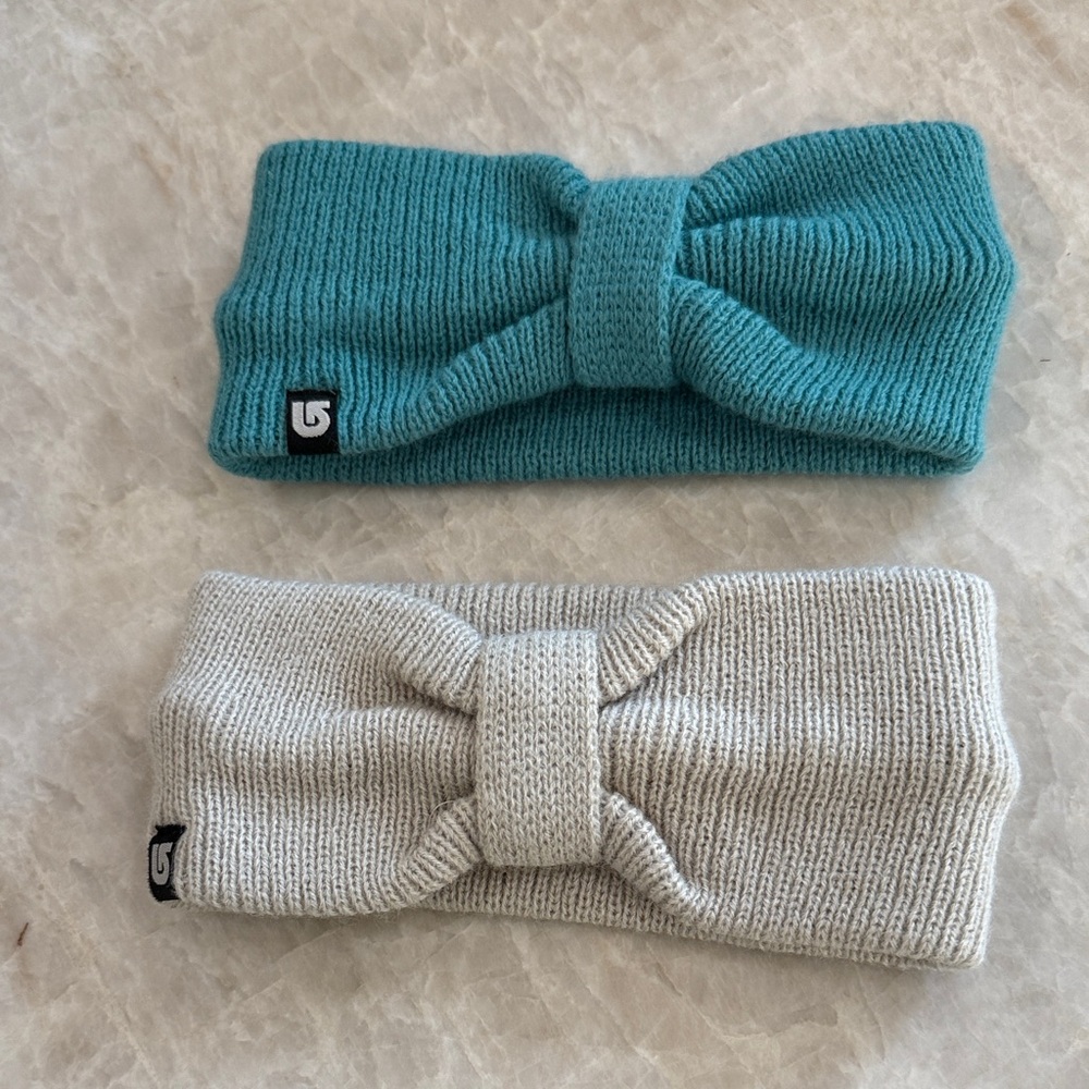 Burton Knitted Ear Bands - Teal and Gray